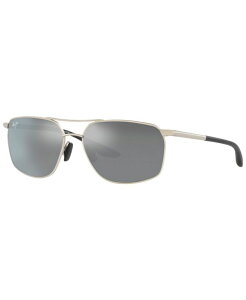 yz }ECW Y TOXEACEFA ANZT[ Men's Polarized Sunglasses, PUU KUKUI 58 Silver-Tone