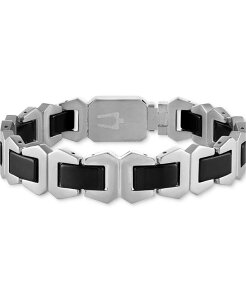 uo Y ANZT[ rv TVc Bulova Men's Icon Black Ceramic Bracelet in Stainless Steel Na ubN