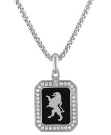 【送料無料】 ブロバ メンズ 腕時計 アクセサリー Men's Crest of Bohemia Diamond (1/2 ct. t.w.) Pendant Necklace in Sterling Silver, 24" + 2" extender Na