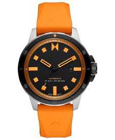 【送料無料】 エムブイエムティー メンズ 腕時計 アクセサリー Men's Minimal Sport Automatic Orange Silicone Strap Watch 45mm Orange