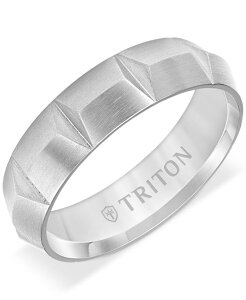 �g���g�� �����Y �A�N�Z�T���[ �����O Triton Men's Carved Comfort Fit Wedding Band Titanium Gray �O���[