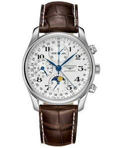 �����W�� �����Y �A�N�Z�T���[ �r���v ���U�[ Longines Men's Swiss Automatic Master Brown Leather Strap Watch 40mm Silver �V���o�[