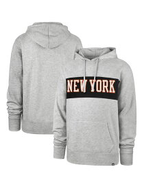 【送料無料】 47ブランド メンズ パーカー・スウェット フーディー アウター Men's Gray New York Knicks 2021/22 City Edition Wordmark Chest Pass Pullover Hoodie Gray