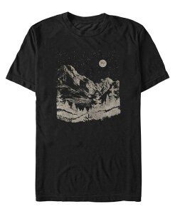 �t�B�t�X�T�� �����Y �g�b�v�X T�V���c Fifth Sun Men's Mountain Scene Short Sleeve T-shirt Black �u���b�N