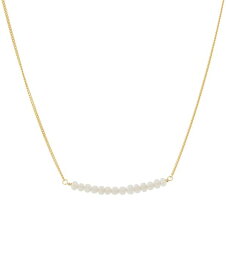 【送料無料】 ジャーニ ベルニーニ レディース ネックレス・チョーカー・ペンダントトップ アクセサリー Cultured Freshwater Pearl (3 - 3-1/2mm) Curved Bar 18" Necklace in 14k Gold-Plated Sterling Silver, Created for Macy's Gold Over Silver