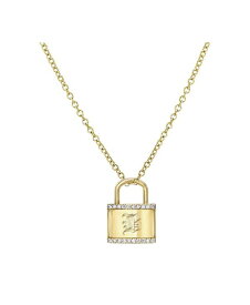 【送料無料】 ゾエレフ レディース ネックレス・チョーカー・ペンダントトップ アクセサリー Diamond Accent Initial Lock Pendant Necklace in 14k Gold, 16" + 2" extender B