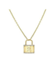 【送料無料】 ゾエレフ レディース ネックレス・チョーカー・ペンダントトップ アクセサリー Diamond Accent Initial Lock Pendant Necklace in 14k Gold, 16" + 2" extender R