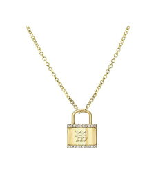【送料無料】 ゾエレフ レディース ネックレス・チョーカー・ペンダントトップ アクセサリー Diamond Accent Initial Lock Pendant Necklace in 14k Gold, 16" + 2" extender W