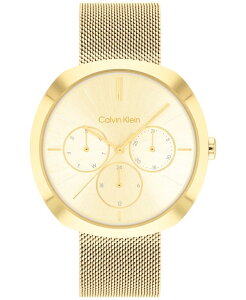 �J���o���N���C�� ���f�B�[�X �A�N�Z�T���[ �r���v ���b�V�� T�V���c Calvin Klein Women's Multifunction Gold-Tone Stainless Steel Mesh Bracelet Watch 38mm Gold �S�[���h