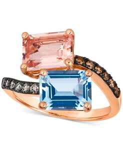 yz  @ fB[X O ANZT[ Multi-Gemstone (3-5/8 ct. t.w.) & Diamond (1/5 ct. t.w.) Bypass Ring in 14k Rose Gold No Color