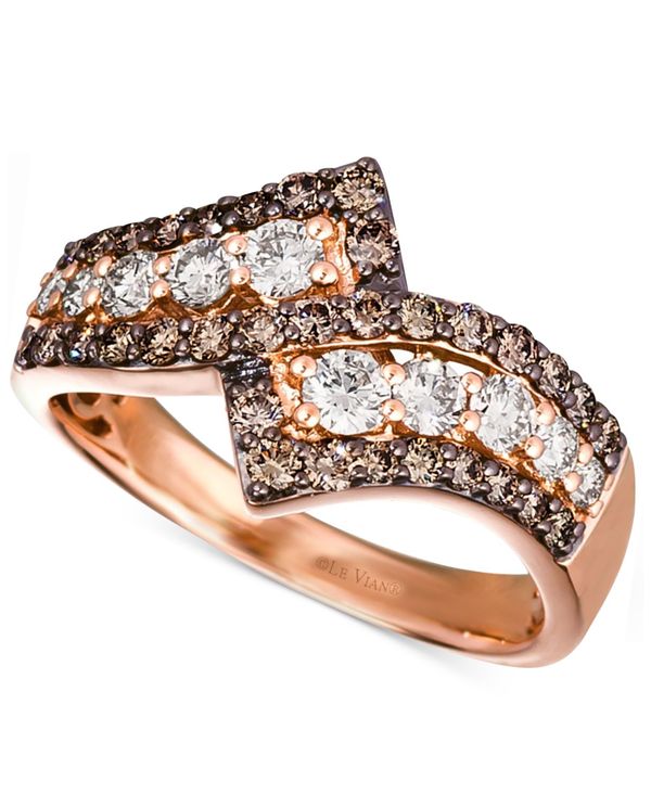  ル ヴァン レディース リング アクセサリー Chocolate Diamond  Nude Diamond Bypass Ring (1 ct. in 14k Rose Gold 14K Strawberry Gold Ring