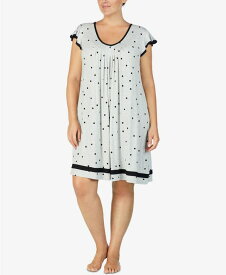 【送料無料】 エレントレイシー レディース ナイトウェア アンダーウェア Plus Size Yours to Love Short Sleeves Nightgown Grey Dots
