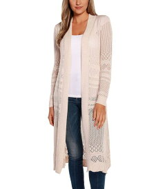 【送料無料】 ベルディーニ レディース ニット・セーター カーディガン アウター Pointelle-Stitch Duster Cardigan Heather Oatmeal