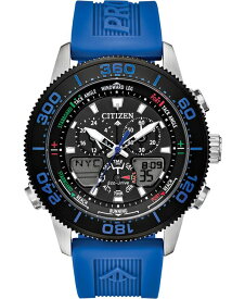 【送料無料】 シチズン メンズ 腕時計 アクセサリー Eco-Drive Men's Promaster Sailhawk Analog-Digital Blue Polyurethane Strap Watch 44mm Blue