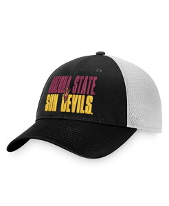 �g�b�v�I�u�U���[���h �����Y �A�N�Z�T���[ �X�q Top of the World Men's Black White Arizona State Sun Devils Stockpile Trucker Snapback Hat Black White �z���C�g