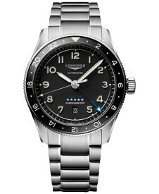 【送料無料】 ロンジン メンズ 腕時計 アクセサリー Men's Swiss Automatic Spirit Zulu Time Stainless Steel Bracelet Watch 42mm Black