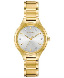 【送料無料】 シチズン レディース 腕時計 アクセサリー Eco-Drive Women's Corso Diamond-Accent Gold-Tone Stainless Steel Bracelet Watch 29mm Gold