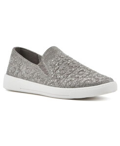 �z���C�g�}�E���e�� ���f�B�[�X �V���[�Y �X�j�[�J�[ White Mountain Women's Unit Slip On Sneakers Silver Fabric �V���o�[