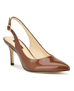 iCEFXg fB[X V[Y pvX Nine West Women's Menora Adjustable Slingback Pointy Toe Pumps Brown Patent uE