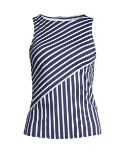 �����Y�G���h ���f�B�[�X ���� �g�b�v�̂� �n�C�l�b�N �v���X�T�C�Y Lands' End Plus Size Chlorine Resistant High Neck UPF 50 Sun Protection Modest Tankini Swimsuit Top Deep sea mixed diagonal stripe �X�g���C�v