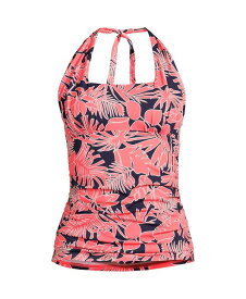 【送料無料】 ランズエンド レディース トップのみ 水着 Women's Square Neck Halter Tankini Swimsuit Top Wood lily/navy palm foliage