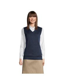 【送料無料】 ランズエンド レディース ニット・セーター アウター School Uniform Women's Cotton Modal Sweater Vest Classic navy
