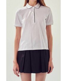 【送料無料】 イングリッシュファクトリー レディース シャツ トップス Women's Sportwear Knit Polo Shirt White