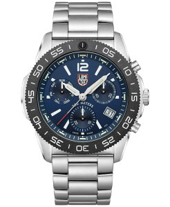 ���~�m�b�N�X �����Y �A�N�Z�T���[ �r���v T�V���c Luminox Men's Swiss Chronograph Pacific Diver Stainless Steel Bracelet Watch 44mm No Color