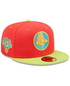 �j���[�G�� �����Y �A�N�Z�T���[ �X�q New Era Men's Red Neon Green Boston Red Sox Lava Highlighter Combo 59Fifty Fitted Hat Red Neon Green ���b�h