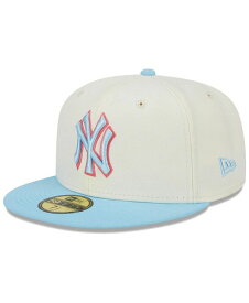 【送料無料】 ニューエラ メンズ 帽子 アクセサリー Men's White and Light Blue New York Yankees Spring Color Two-Tone 59FIFTY Fitted Hat White, Light Blue