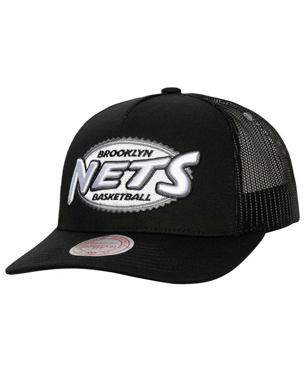 【送料無料】 ミッチェル&ネス メンズ 帽子 アクセサリー Men´s Black Brooklyn Nets Team Seal Trucker Snapback Hat Blackのサムネイル