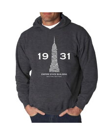 【送料無料】 エルエーポップアート メンズ パーカー・スウェット アウター Men's Empire State Building Word Art Hooded Sweatshirt Gray