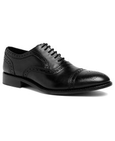 【送料無料】 アンソニー ヴィア メンズ オックスフォード シューズ Men's Ford Quarter Brogue Oxford Leather Sole Lace-Up Dress Shoe Black