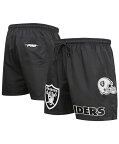 【送料無料】 プロスタンダード メンズ ハーフパンツ・ショーツ ボトムス Men's Black Las Vegas Raiders Woven Shorts Black