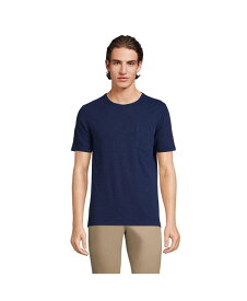 【送料無料】 ランズエンド メンズ Tシャツ トップス Men's Short Sleeve Garment Dye Slub Pocket Tee Deep sea navy