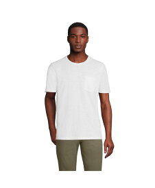 【送料無料】 ランズエンド メンズ Tシャツ トップス Men's Short Sleeve Garment Dye Slub Pocket Tee White