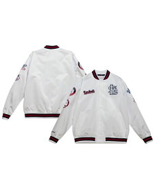 【送料無料】 ミッチェル&ネス メンズ ジャケット・ブルゾン アウター Men's White St. Louis Cardinals City Collection Satin Full-Snap Varsity Jacket White