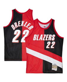 【送料無料】 ミッチェル&ネス メンズ シャツ トップス Men's Clyde Drexler Red, Black Portland Trail Blazers Hardwood Classics 1991-92 Split Swingman Jersey Red, Black