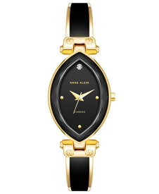 【送料無料】 アンクライン レディース 腕時計 アクセサリー Women's Three-Hand Quartz Gold-Tone Alloy with Black Enamel Bracelet Watch, 24mm Gold-Tone, Black