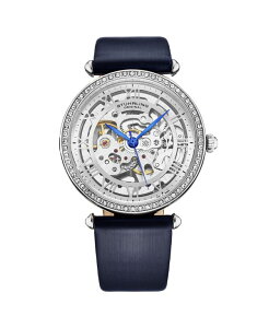 �X�g�D�[�����O ���f�B�[�X �A�N�Z�T���[ �r���v ���U�[ Stuhrling Women's Legacy Blue Leather Silver-Tone Dial 45mm Round Watch Blue �u���[