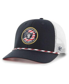 【送料無料】 47ブランド メンズ 帽子 アクセサリー Men's Navy, White Las Vegas Raiders Union Patch Trucker Adjustable Hat Navy, White