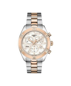 eB\bg fB[X ANZT[ rv TVc Tissot Women's Swiss Chronograph T-Classic PR 100 Diamond (1/20 ct. t.w.) Two-Tone PVD Stainless Steel Bracelet Watch 38mm Two Tone