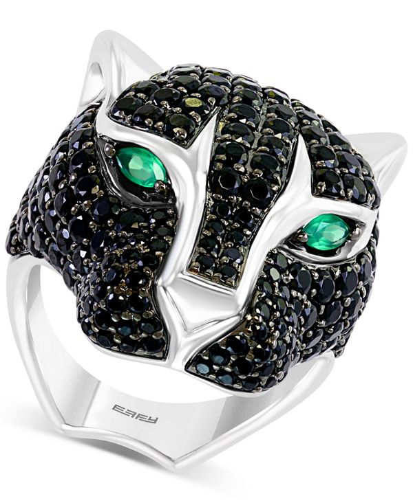  エフィー レディース リング アクセサリー EFFYreg; Black Spinel (5-7 ct.  Green Onyx Panther Statement Ring in Sterling Silver Multi