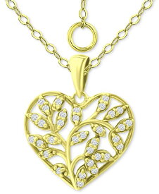 【送料無料】 ジャーニ ベルニーニ レディース ネックレス・チョーカー・ペンダントトップ アクセサリー Cubic Zirconia Heart 16" Pendant Necklace, Created for Macy's Gold