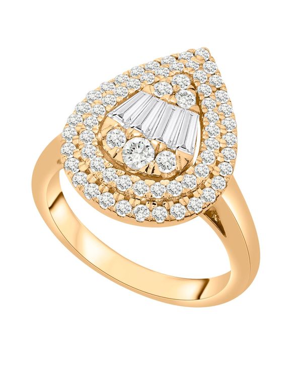 【送料無料】 ラップド イン ラヴ レディース リング アクセサリー Diamond Teardrop Cluster Statement Ring (1 ct. t.w.) in 14k White Gold or 14k Yellow Gold, Created for Macy's Yellow Gold｜ReVida 店