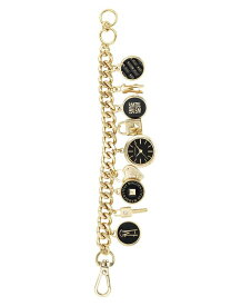 【送料無料】 スティーブ マデン レディース 腕時計 アクセサリー Women's Gold-Tone Polished Metal Charm Bracelet Watch, 22mm Gold-Tone, Black