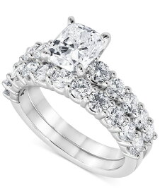 【送料無料】 バッジェリーミシュカ レディース リング アクセサリー Certified Lab Grown Diamond Cushion Bridal Set (3-3/8 ct. t.w.) in 14k White Gold White Gold