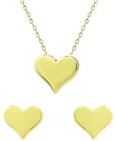 【送料無料】 ジャーニ ベルニーニ レディース ネックレス・チョーカー・ペンダントトップ アクセサリー 2-Pc. Set Polished Heart Pendant Necklace & Matching Stud Earrings, Created for Macy's Gold Over Silver