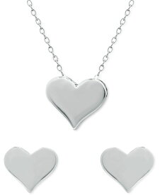 【送料無料】 ジャーニ ベルニーニ レディース ネックレス・チョーカー・ペンダントトップ アクセサリー 2-Pc. Set Polished Heart Pendant Necklace & Matching Stud Earrings, Created for Macy's Sterling Silver