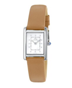 yz |Tu[ fB[X rv ANZT[ Women's Karolina Diamond Genuine Leather Band Watch 1081CKAL Beige